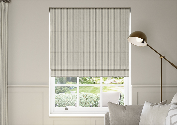 Castelle Stripe, Dove Grey - Roman Blind - Image 3